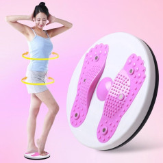 Đĩa xoay eo tập thể dục giảm cân 360 độ kết hợp massage chân, Màu hồng 