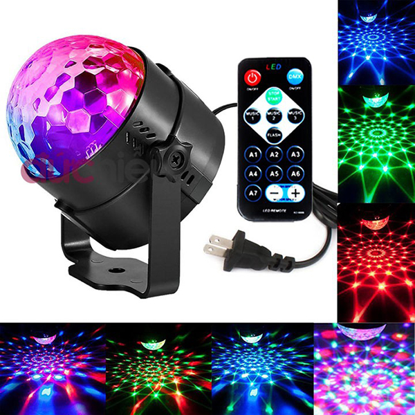 Đèn LED karaoke sân khấu mini 7 màu có remote điều khiển V100